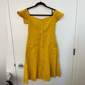 Off the shoulder button up dress